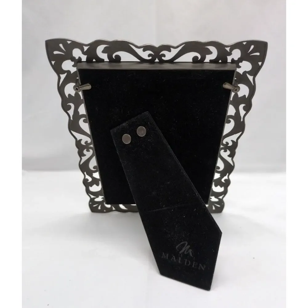 Malden International Designs Pewter Tone 5x7 Ornate Scroll Tabletop Frame Decor